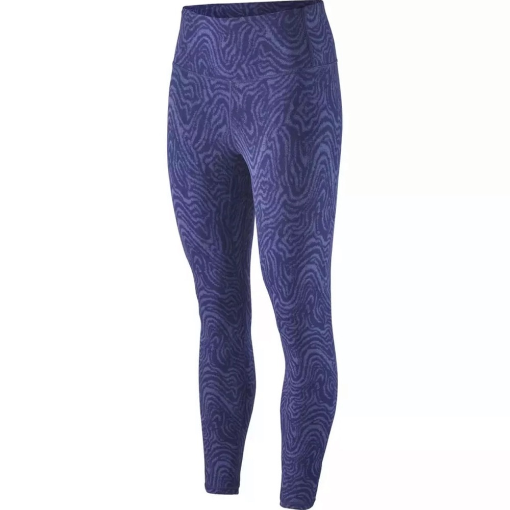 Patagonia Women’s Maipo Oak Waves/Sound Blue Tights, Size Large